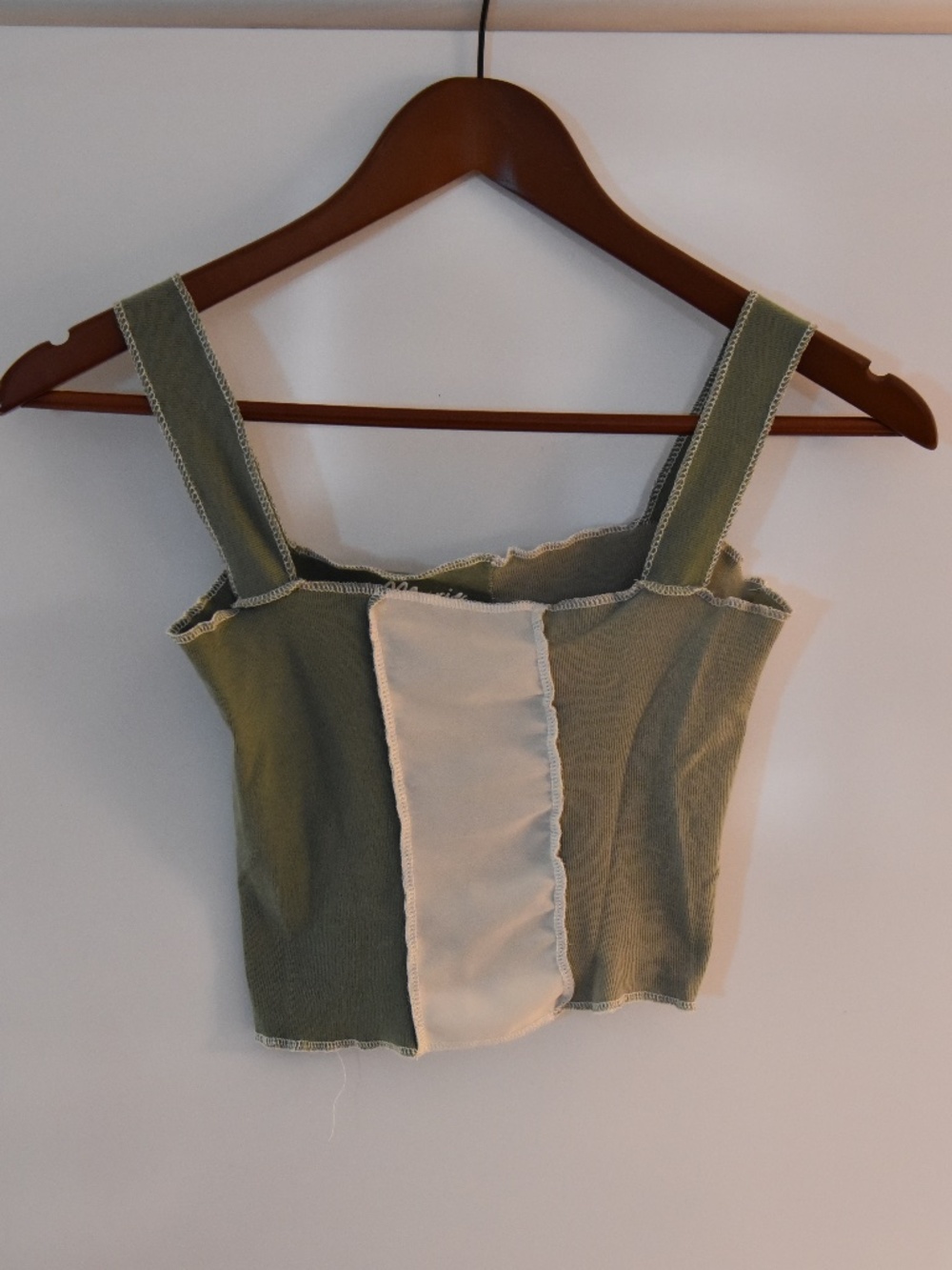 Patchwork Cropped Tank Top - HANDMADE